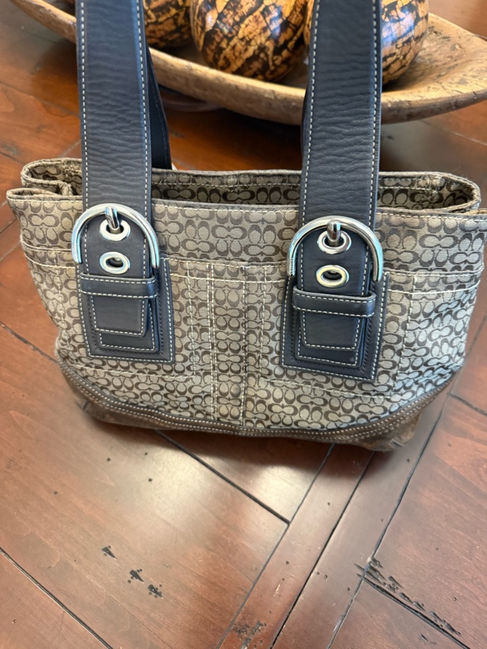 Coach Y2k monogram SoHo canvas/leather tote bag. - Picture 4 of 16